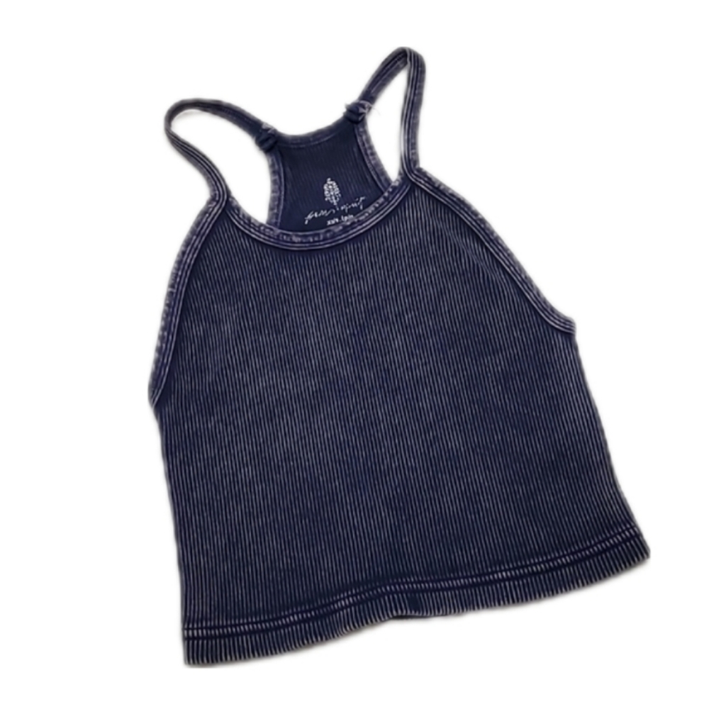 FP Movement Happiness Runs Cropped Navy Blue Tank Top X-Small